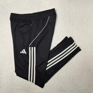 Adidas Track Pants Men Small Black AEROREADY 3-Stripes Joggers Zip Ankle Tiro 23